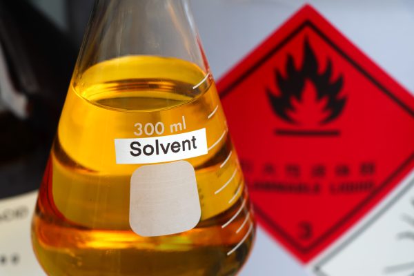 solvent , a chemical used in laboratory or industry and flammable